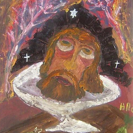 The Head of Saint John the Baptist, fiberboard, oil, 40 х 30 cm., 2011