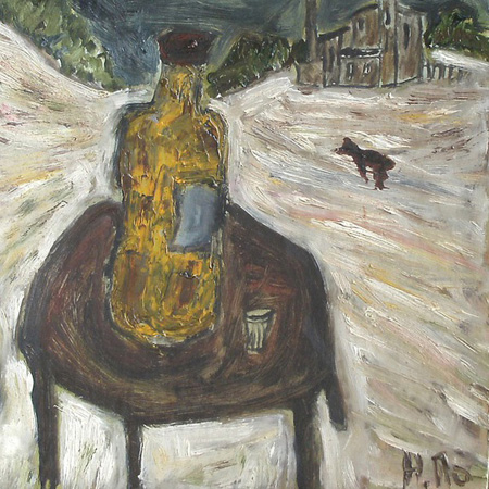 Yellow Bottle, carton, oil, 26 х 22 cm., 2012