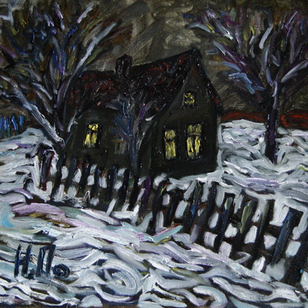 Winter Night, canvas on fiberboard, oil, 57 х 72 cm., 2012