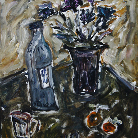 Flowers and Peaches, fiberboard, oil, 52 х 44 cm., 2013