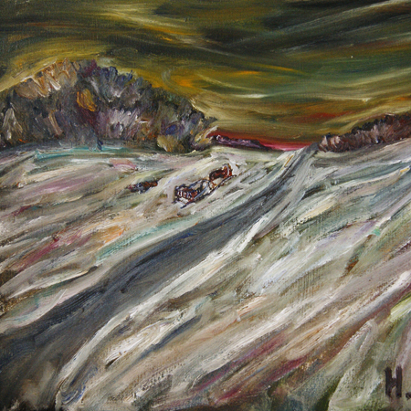 A Coachman Was Freezing to Death, canvas, oil, 52 х 60 cm., 2013