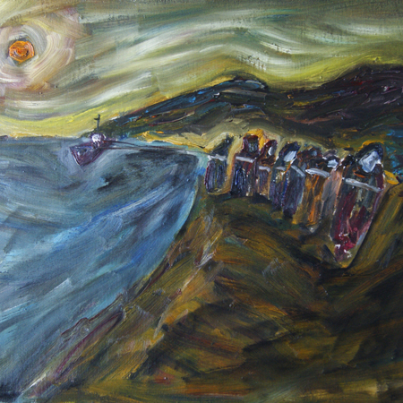 Barge Haulers, canvas, oil, 45 х 65 cm., 2013
