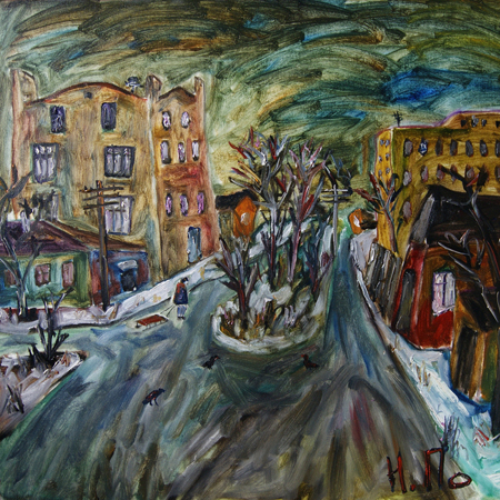 Winter Evening, canvas, oil, 46 х 84 cm., 2013