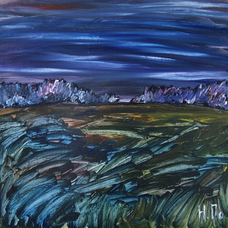 Night, fiberboard, oil, 33 х 45 cm., 2013
