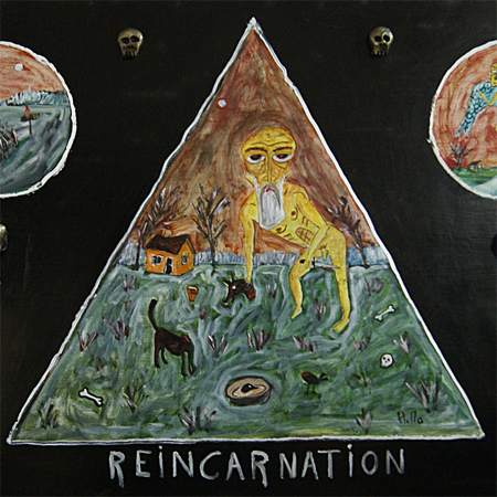 Reincarnation, fiberboard, oil, assemblage, 85 х 137 cm., 2015