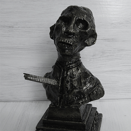 The Dead Militiaman, clay, wood, polystone, 23 cm., 2015