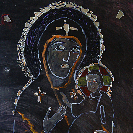 With The Child, fiberboard, oil, 84 х 70 cm., 2015